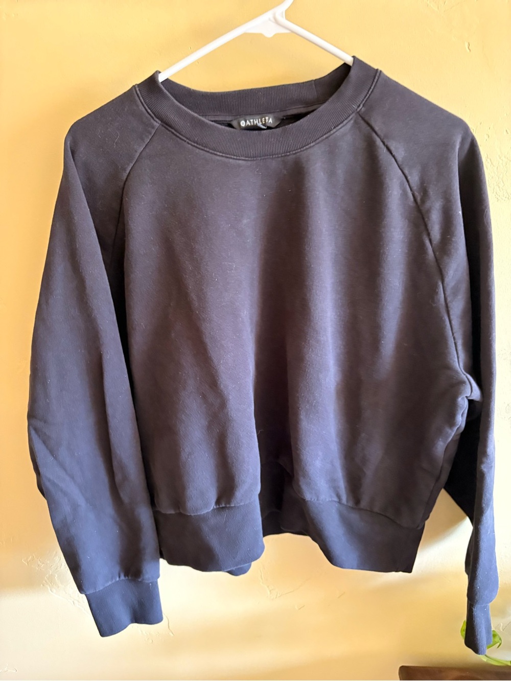 Athleta Black Forever Fleece Cropped Sweatshirt